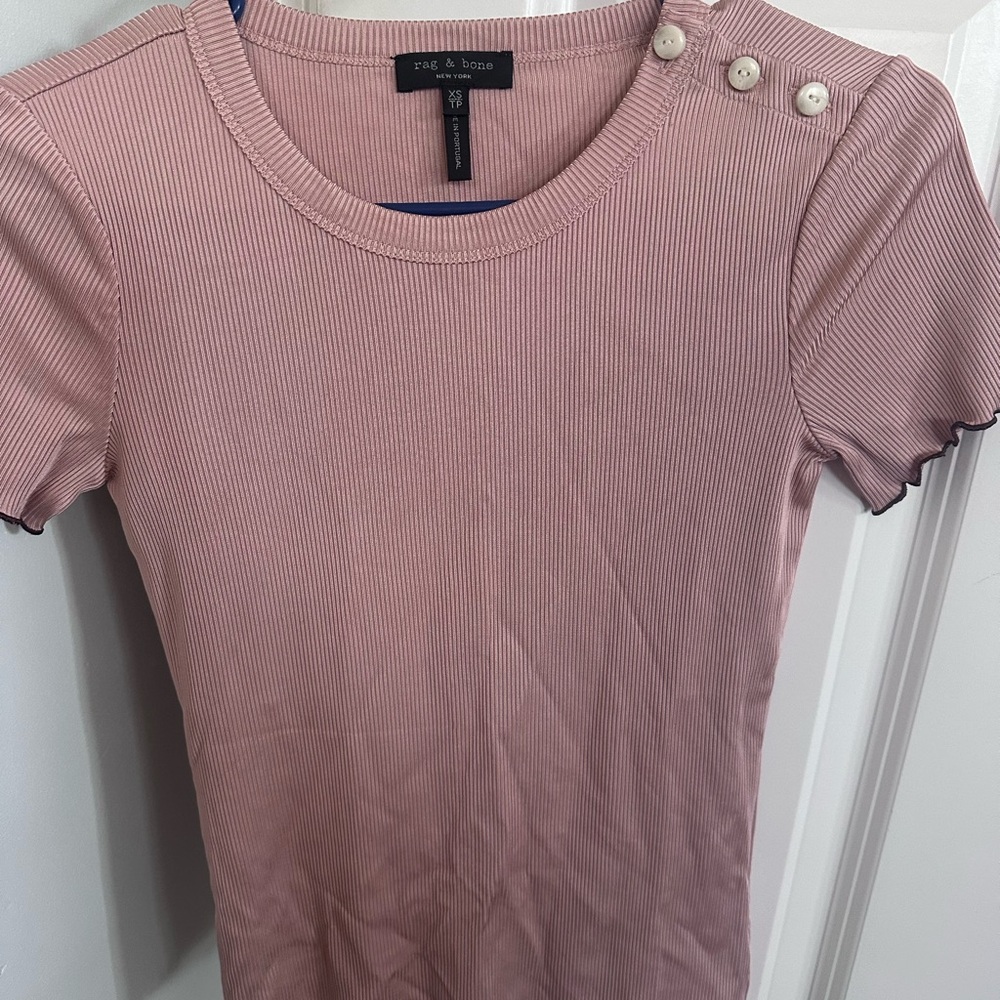 Rag & Bone Pink Short Sleeve Tee Casual Essential
